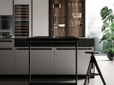 E1: la cucine componibile e moderna con maniglie, prodotta artigianalmente dalla fabbrica di cucine toscana Effeti.